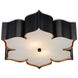 Grand Lotus 2 Light 19 inch Satin Black/Contemporary Gold Flush Mount Ceiling Light