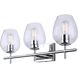 Cain 3 Light 25 inch Chrome Vanity Light Wall Light