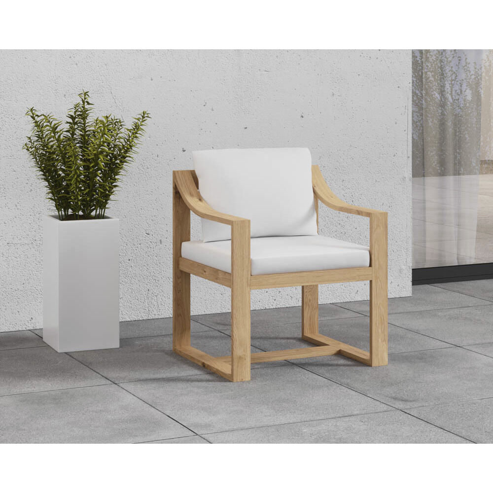 Tahiti Stinson White Outdoor Dining Armchair