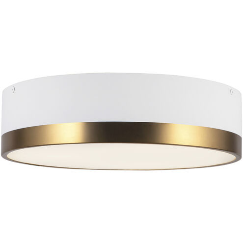 Alora Mood Brisbane 3 Light 16 inch Aged Gold and White Flush Mount Ceiling Light