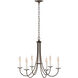 Simple Sweep 6 Light 26 inch Ink Chandelier Ceiling Light
