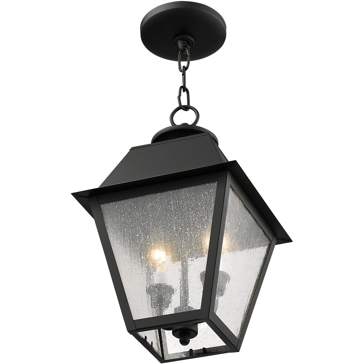 Mansfield 2 Light 9 inch Black Outdoor Pendant Lantern