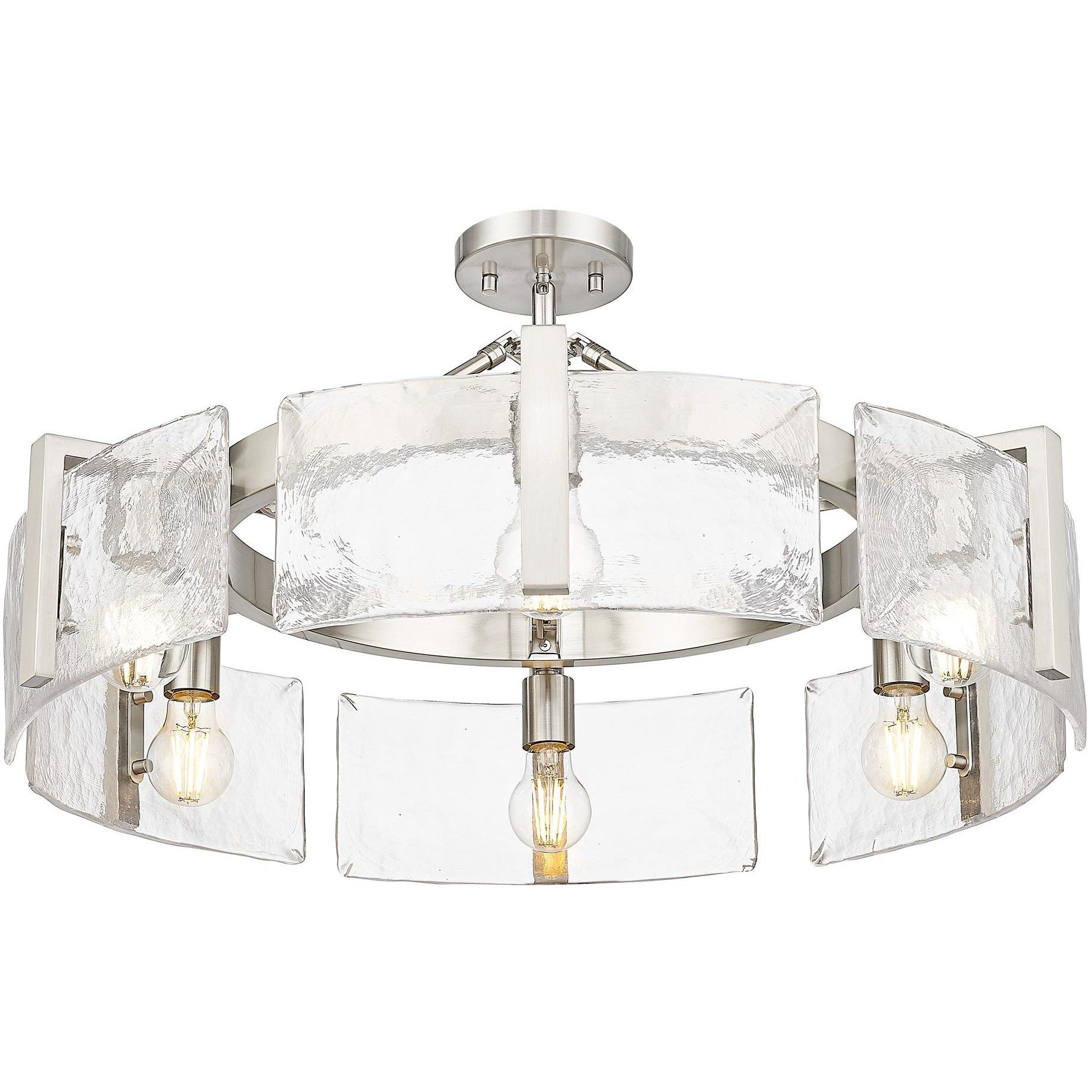 Aenon 6 Light 27.75 inch Pewter Semi-Flush Mount Ceiling Light