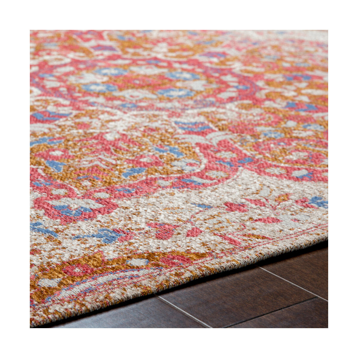 Amsterdam 120 X 96 inch Pink/Oatmeal/Camel/Dark Blue Handmade Rug, Rectangle