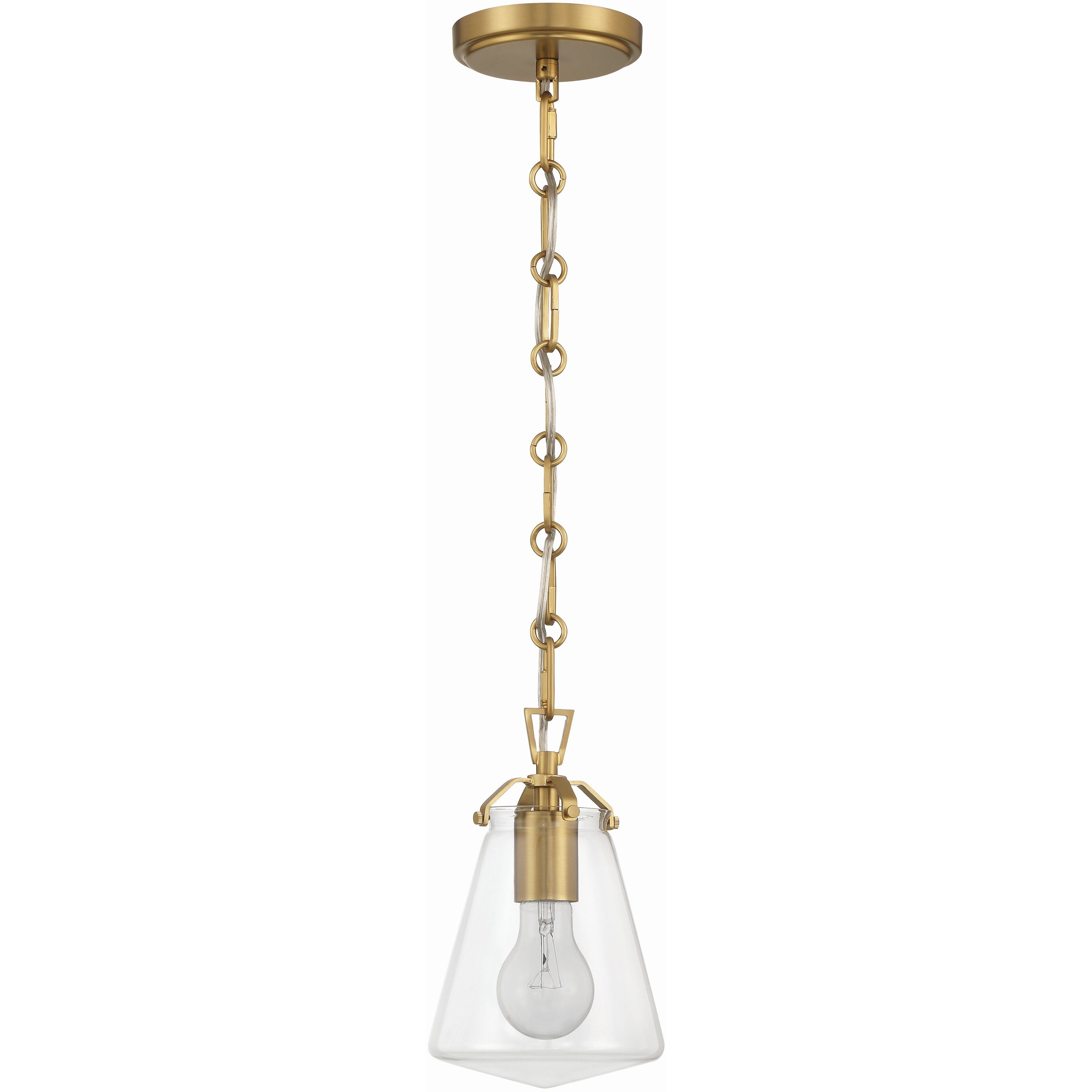 Voss 1 Light 5.75 inch Luxe Gold Mini Pendant Ceiling Light