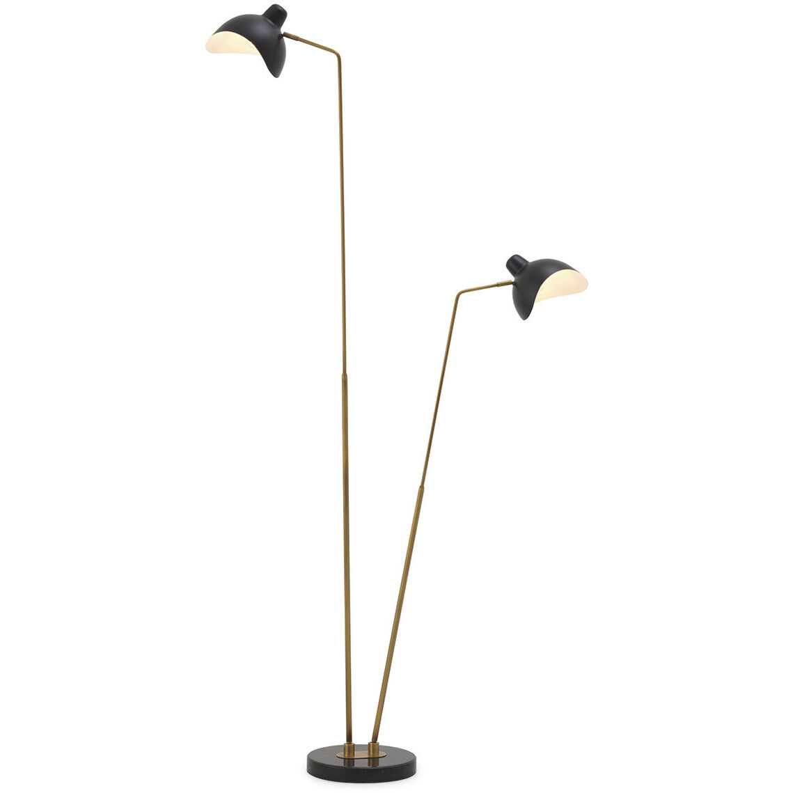 Asta 80.71 inch 40 watt Antique Brass with Black with Black Marble Base Floor Lamp Portable Light