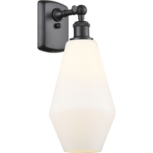 Ballston Cindyrella 1 Light 7 inch Matte Black Sconce Wall Light in Incandescent, Matte White Glass