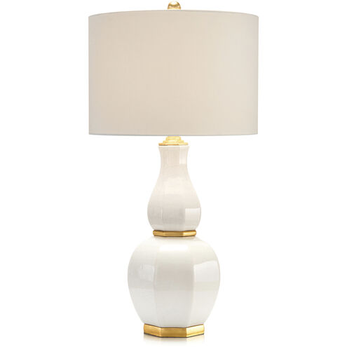 John Richard Luminous Ginger Jar 35 inch 150 watt Gold and White Table Lamp Portable Light JRL-9608 - Open Box