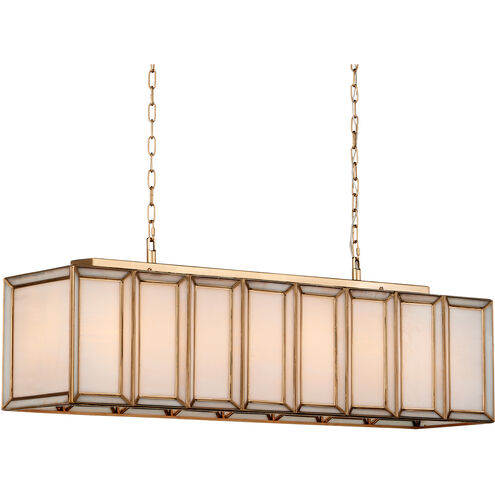 Daze 6 Light 39.5 inch White/Antique Brass Chandelier Ceiling Light
