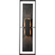 Shadow Box 2 Light 34 inch Coastal Black Outdoor Sconce, Tall