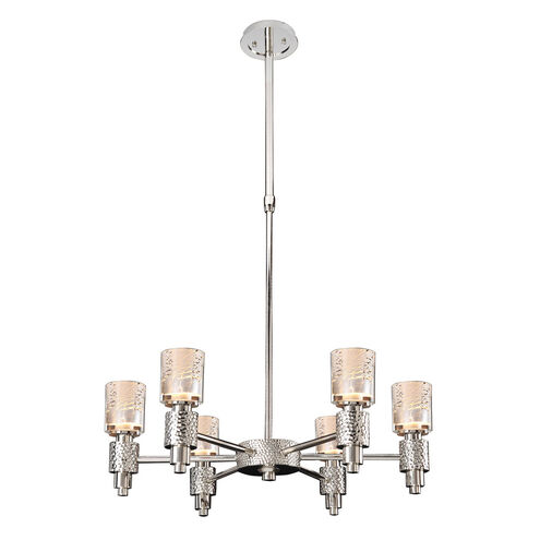 Ashington 6 Light 26 inch Polished Satin Nickel Chandelier Ceiling Light