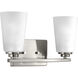 Debut 2 Light 14 inch Brushed Nickel Bath Vanity Wall Light, Design Series