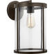 Luning 1 Light 15 inch Antique Bronze Outdoor Wall Lantern in Incandescent, Clear Glass, Large