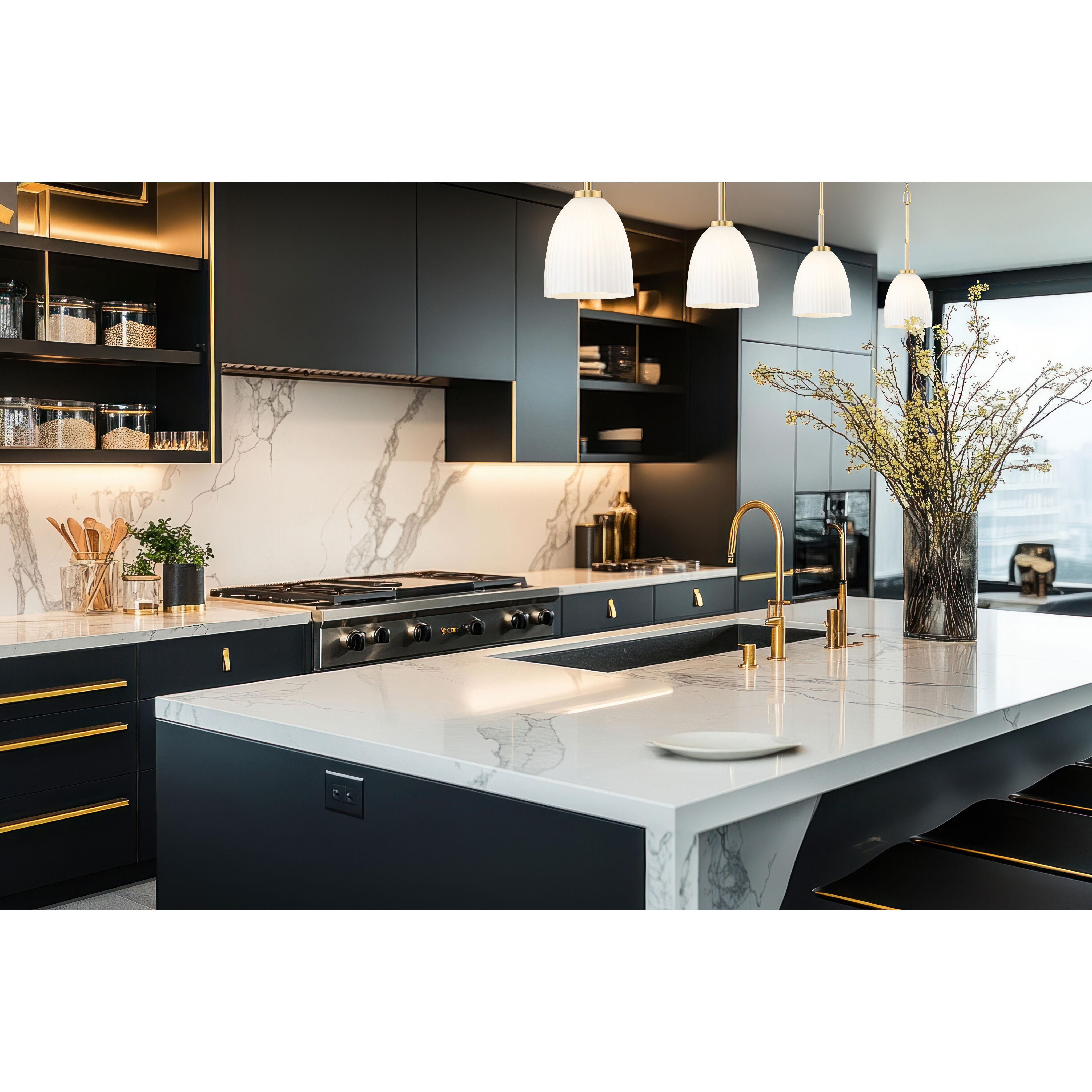 Naya 1 Light 8 inch Modern Gold Pendant Ceiling Light