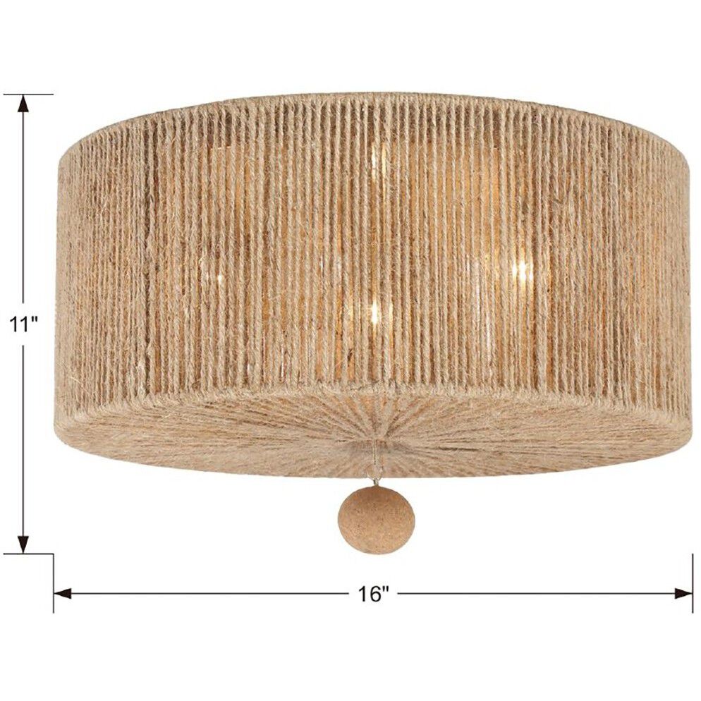 Jessa 3 Light 16 inch Burnished Silver Flush Ceiling Light