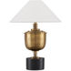 Bective 16 inch 7.00 watt Antique Brass and Black Table Lamp Portable Light