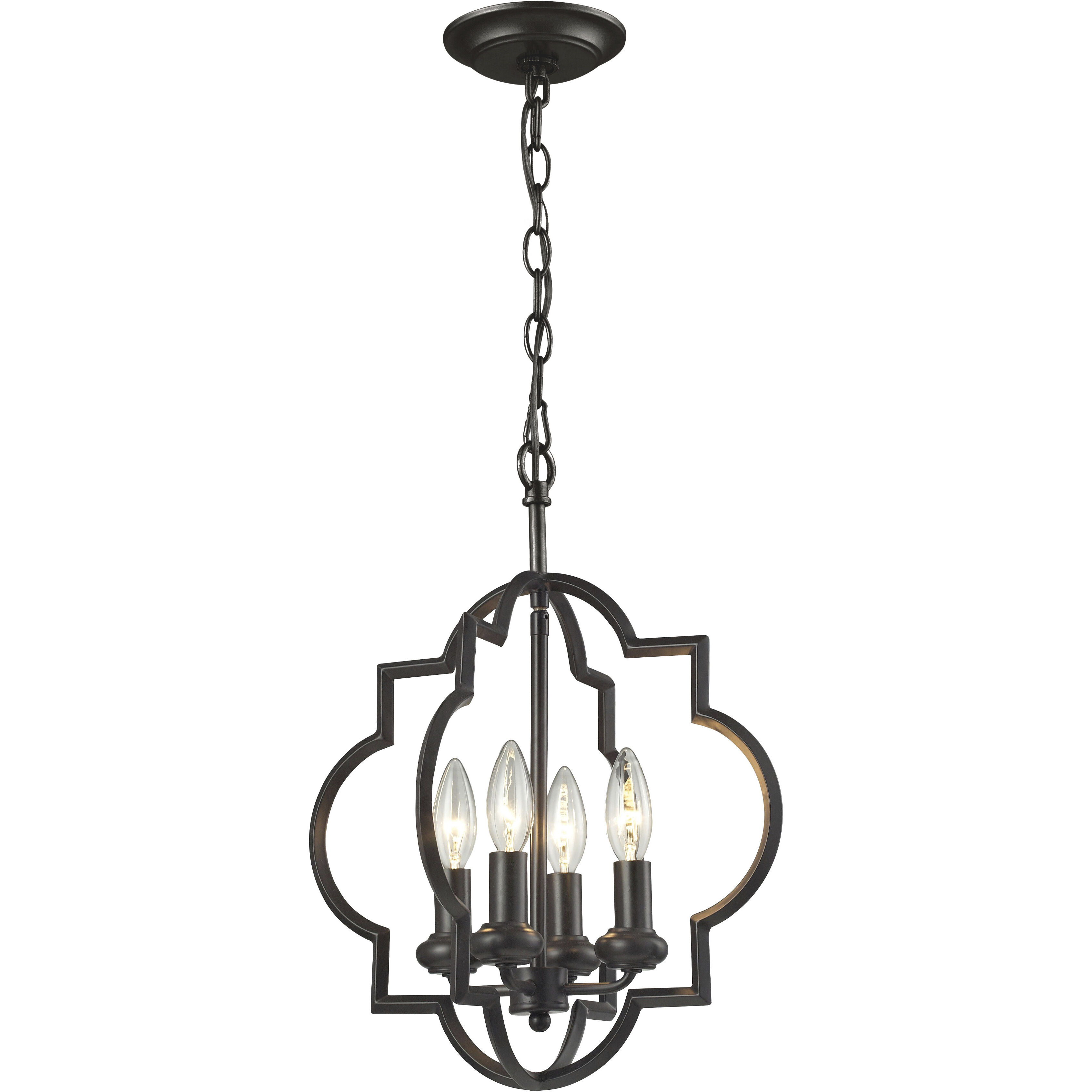 Chandette 4 Light 14 inch Oil Rubbed Bronze Chandelier Ceiling Light
