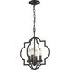 Chandette 4 Light 14 inch Oil Rubbed Bronze Chandelier Ceiling Light