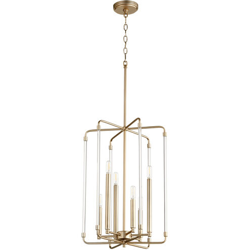 Optic 6 Light 16 inch Aged Brass Entry Pendant Ceiling Light