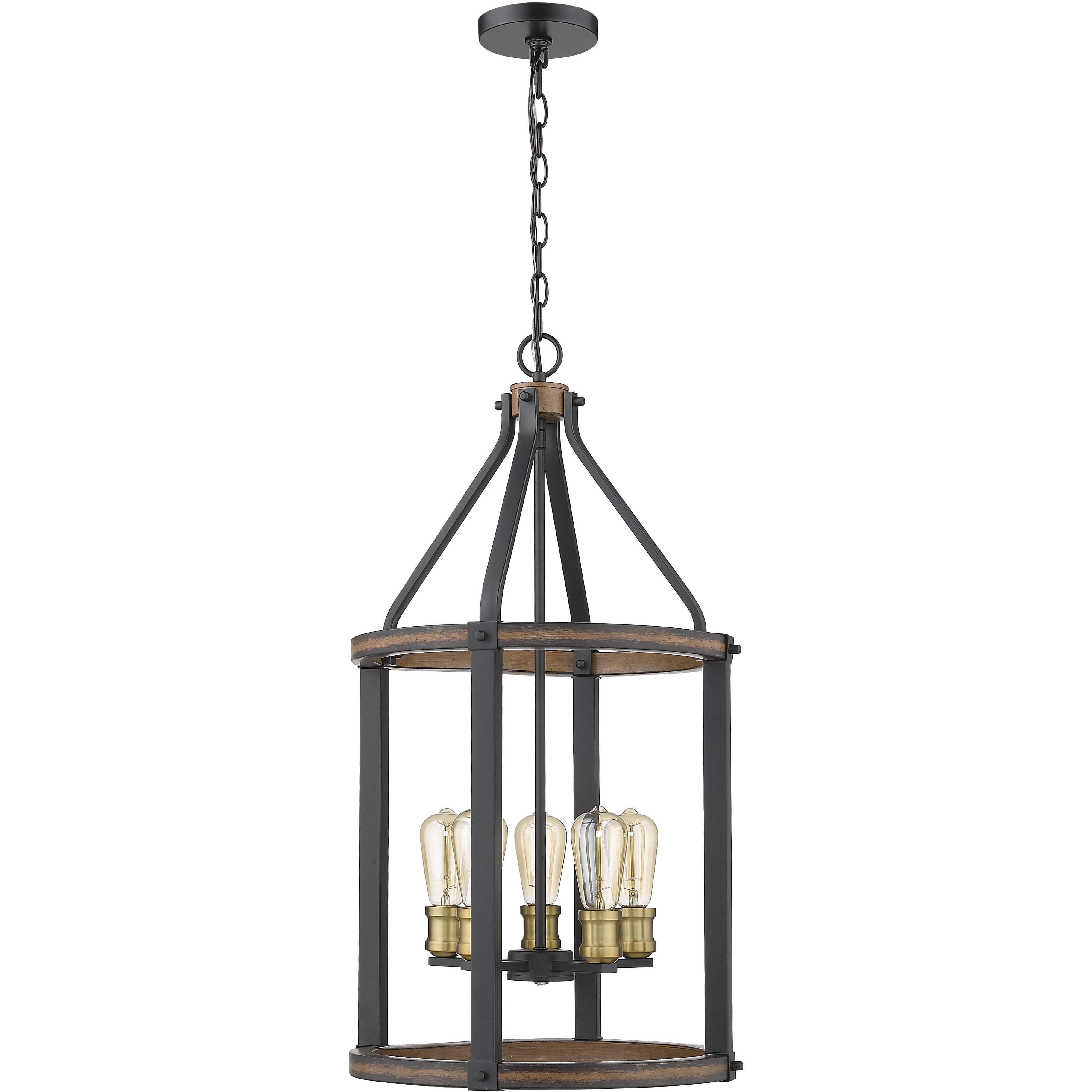 Kirkland 5 Light 16 inch Rustic Mahogany Chandelier Ceiling Light