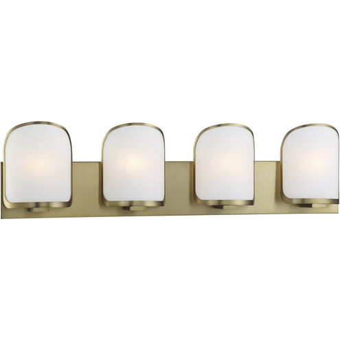 Bishop Crossing 4 Light 34 inch Soft Brass Bath Light Wall Light