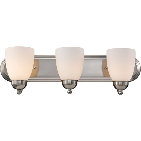 Clayton 3 Light 24 inch Brushed Nickel Vanity Bar Wall Light