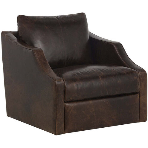 Orwell Chocolate Leather Swivel Lounge Chair