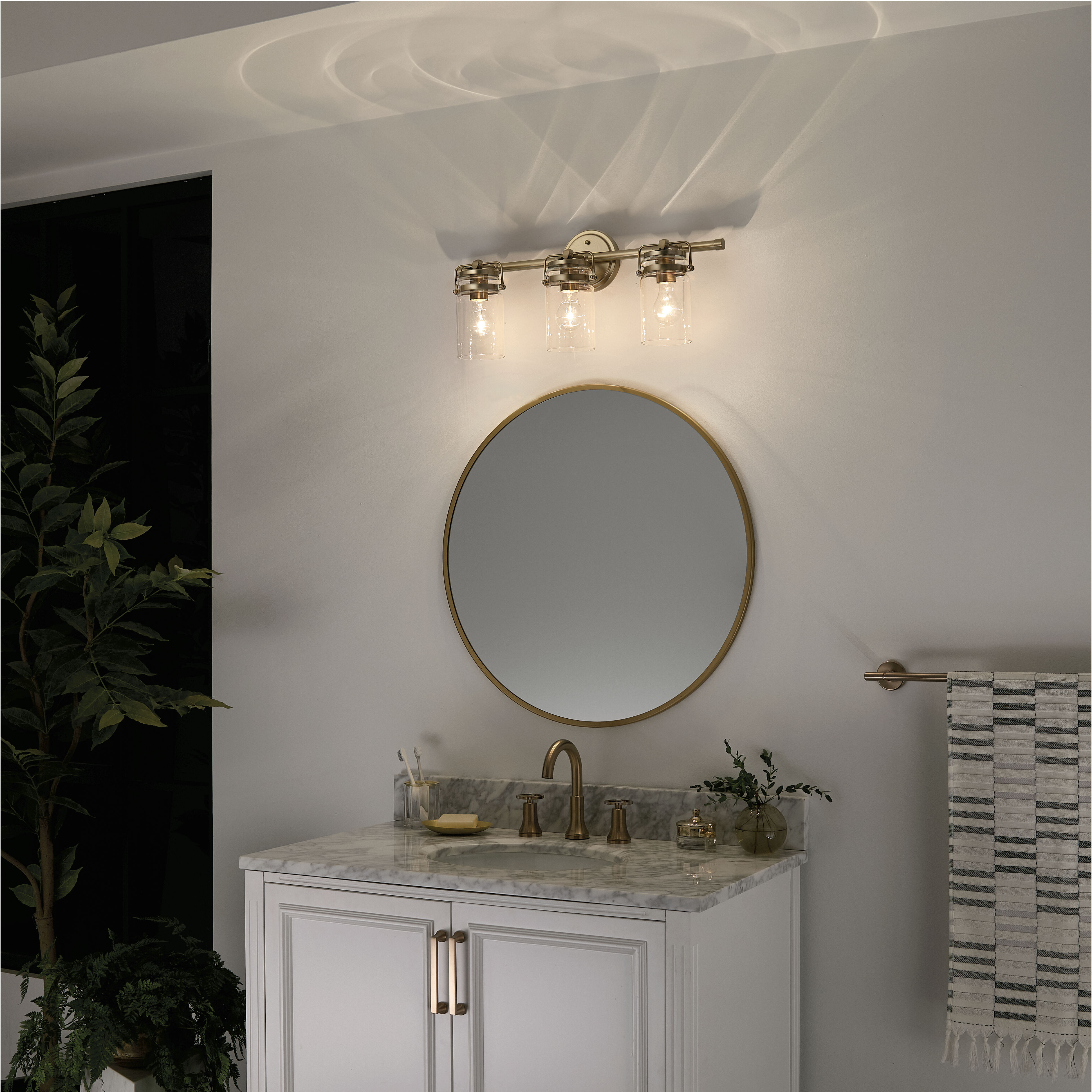 Champagne bronze store bathroom vanity light
