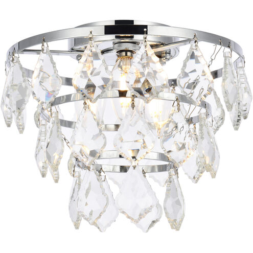 Ella 3 Light 10 inch Chrome Flush Mount Ceiling Light