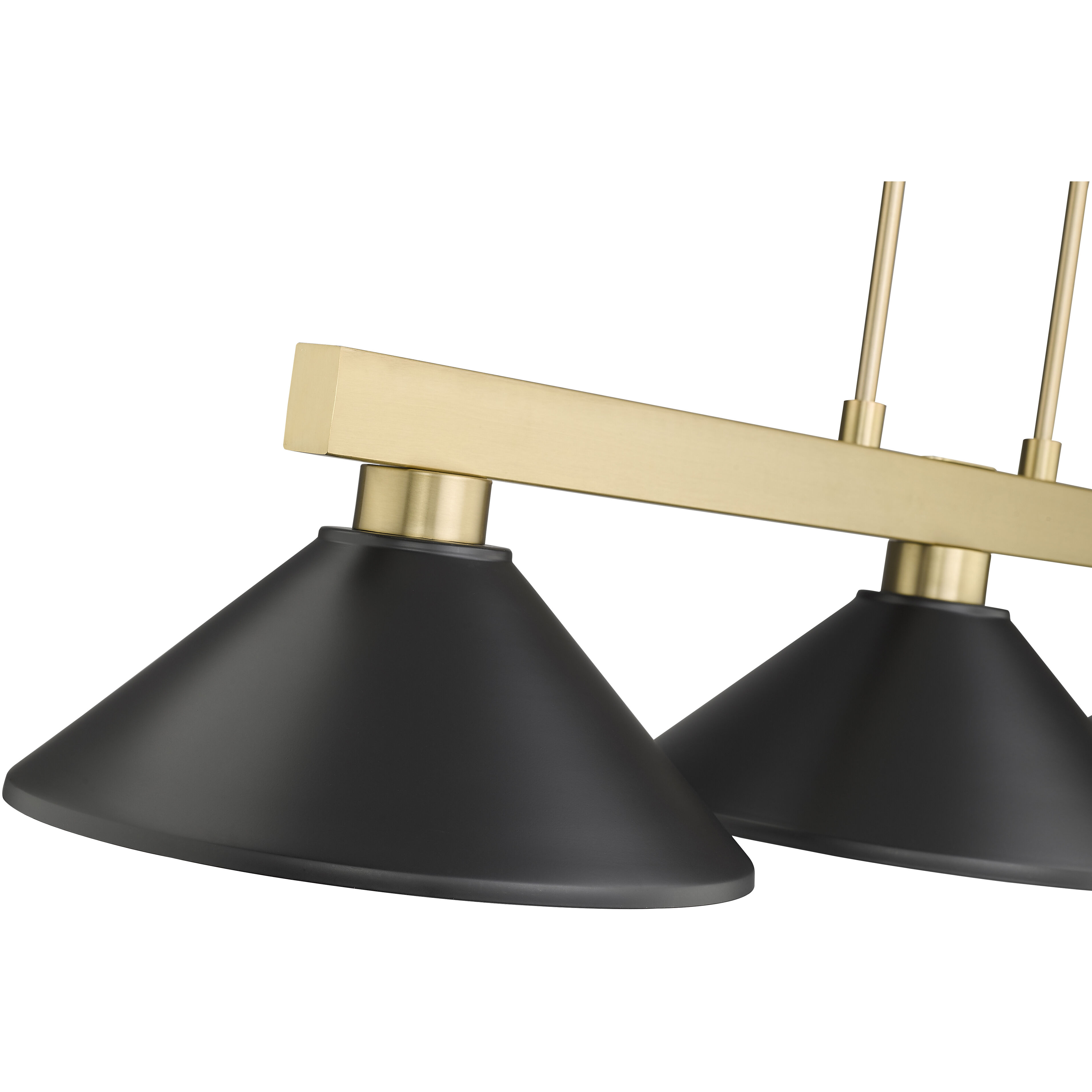 Cobalt 3 Light 49.75 inch Modern Gold Billiard Light Ceiling Light in Matte Black Steel