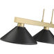 Cobalt 3 Light 49.75 inch Modern Gold Billiard Light Ceiling Light in Matte Black Steel