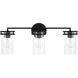 Fuller 3 Light 24 inch Matte Black Vanity Light Wall Light