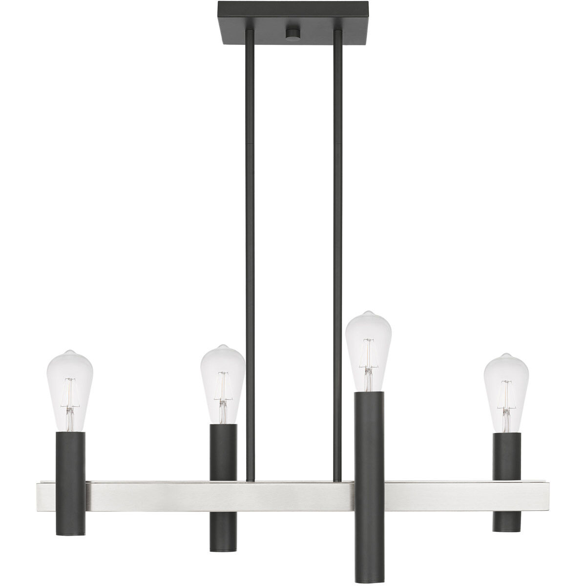 Helsinki 4 Light 8.25 inch Scandinavian Gray with Brushed Nickel Accents Chandelier Ceiling Light