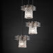 Metropolis 3 Light 7 inch Brushed Nickel Pendant Ceiling Light in Clear Textured (Veneto Luce), Cylinder with Rippled Rim