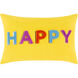 Happy 20 X 13 inch Bright Yellow/Bright Purple/Denim/Burnt Orange Pillow Kit, Lumbar