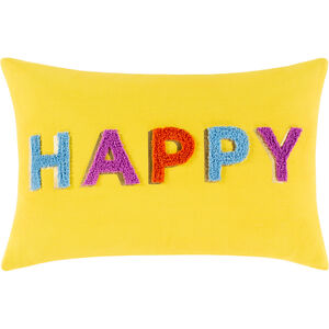 Happy 20 X 13 inch Bright Yellow/Bright Purple/Denim/Burnt Orange Pillow Kit, Lumbar