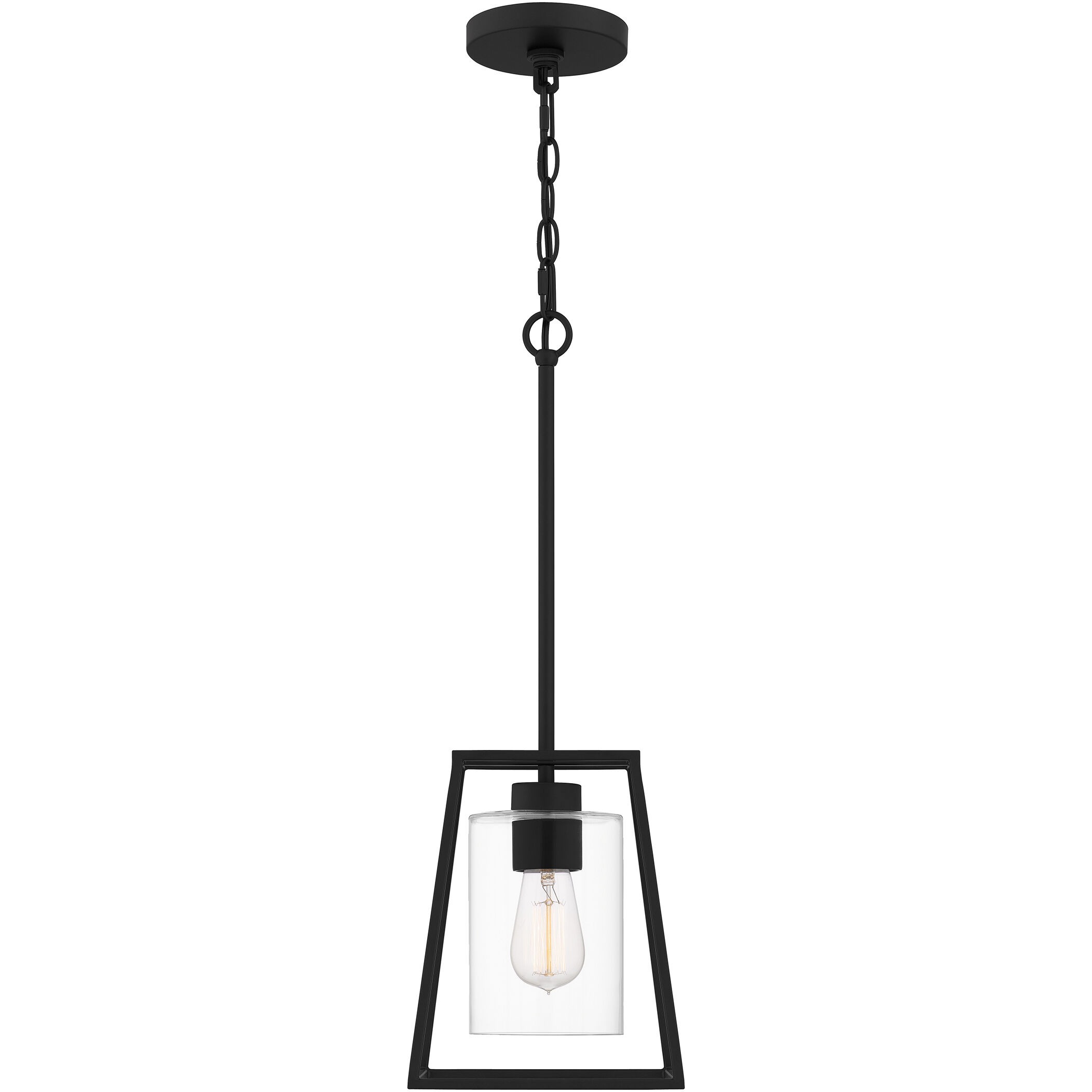 Prescott 1 Light 8 inch Matte Black Mini Pendant Ceiling Light, Small