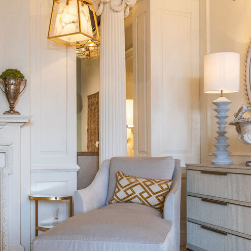 Irving 37.25 inch Textured Ocean Blue / Dark Bronze / Linen Fabric Table Lamp Portable Light