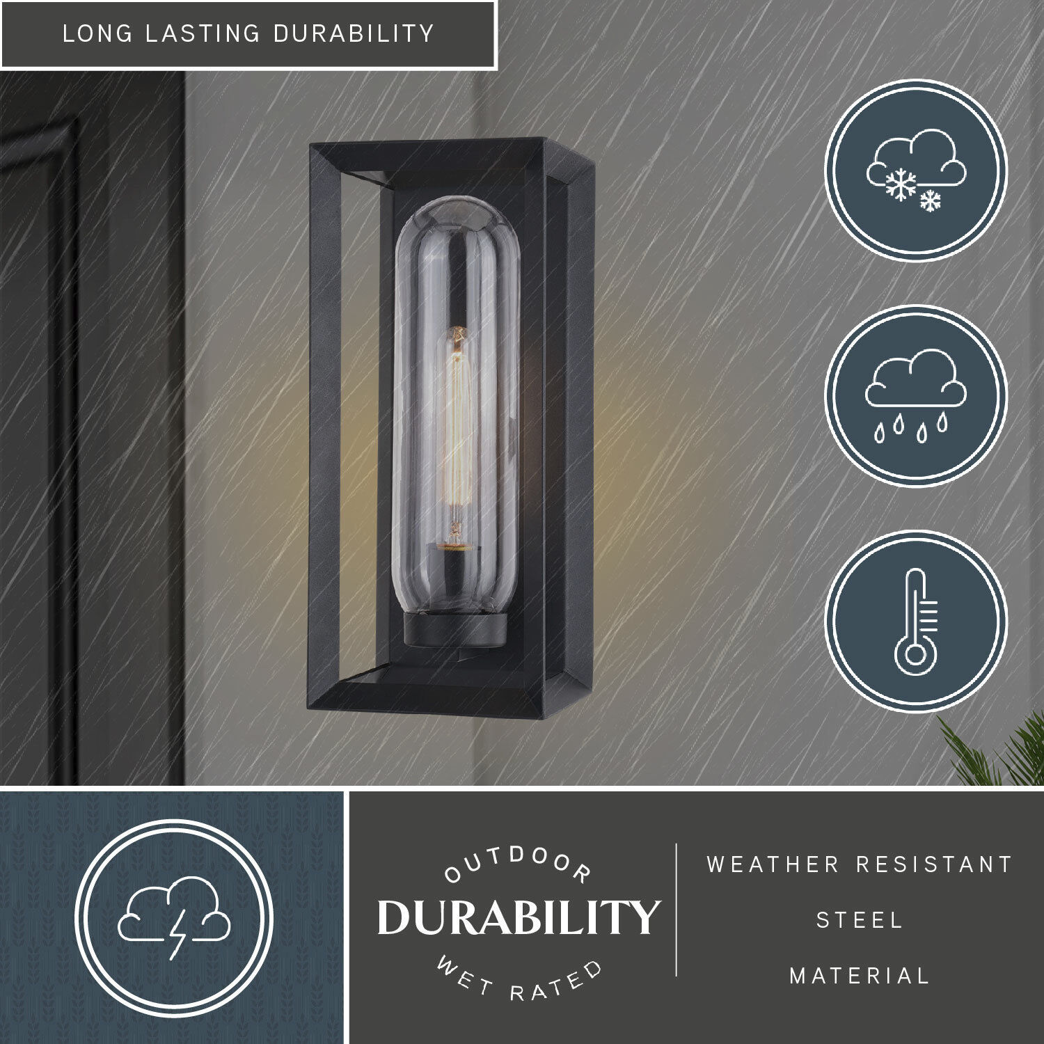 Pullman LED 15.5 inch Textured Black Outdoor Wall