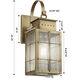 Norfield 1 Light 16 inch Antique Brass Outdoor Sconce in Seedy Glass, Brass Traditions by Innovations Lighting