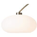 Morelli 85 inch 100.00 watt Weathered Brass and Walnut with Black Arc Floor Lamp Portable Light