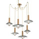 Cirrus LED 49 inch Novel Brass Swag Multi-Pendant Chandelier Ceiling Light in 3000K LED, Smoke Granite