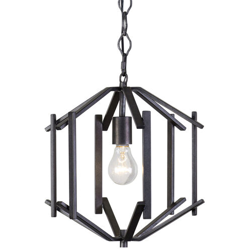 Offset 1 Light 12 inch Forged Iron Pendant Ceiling Light