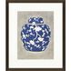 Ginger Jar Blue and White and Metallic and Gray Framed Art