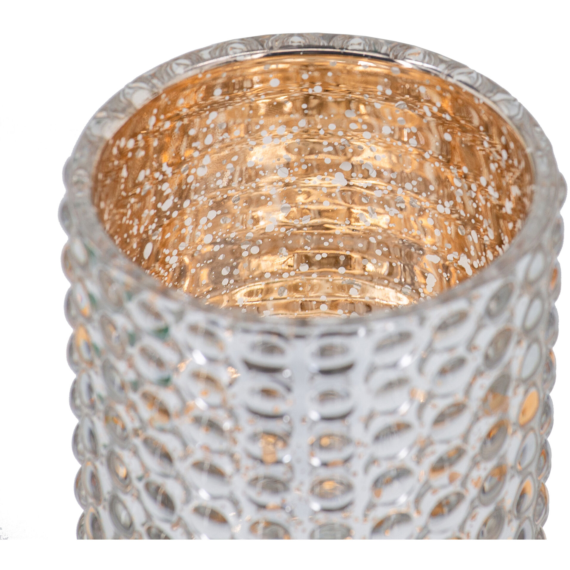 Hobnail Glass Hurricane 7 X 4.1 inch Candleholder, Set of 2