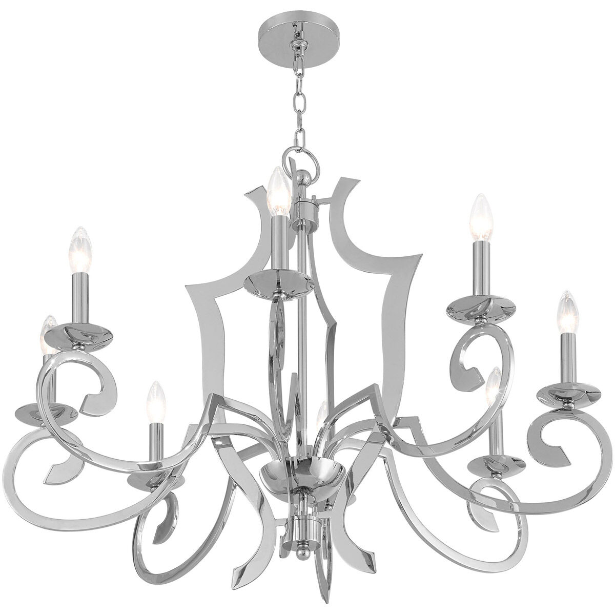 Aldrich 8 Light 33 inch Polished Chrome Chandelier Ceiling Light
