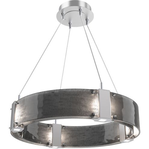Parallel LED 23.9 inch Classic Silver Chandelier Ceiling Light in 3000K LED, Smoke Granite, Ring
