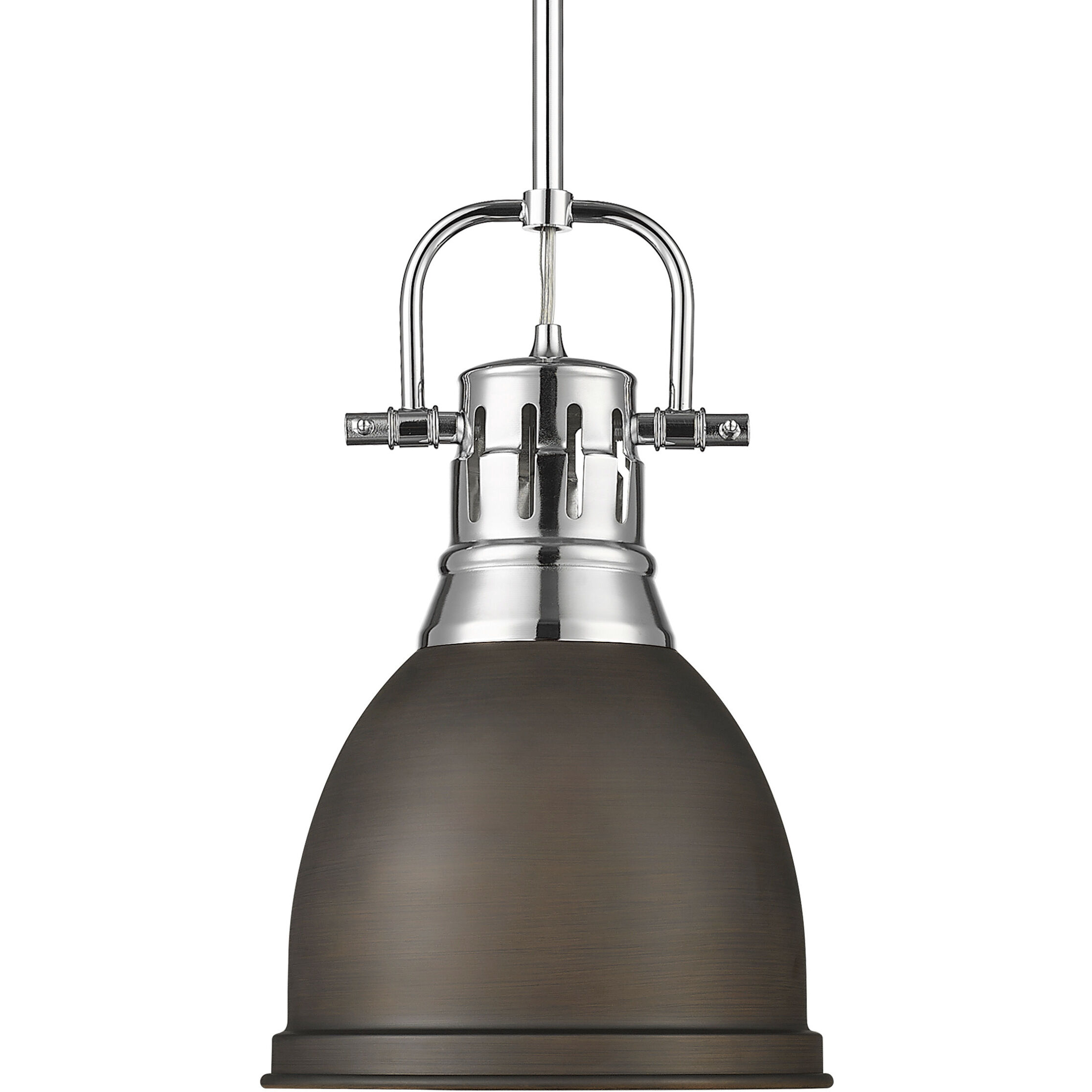 Yep Duncan 1 Light 8.88 inch Chrome Pendant Ceiling Light in Rubbed Bronze