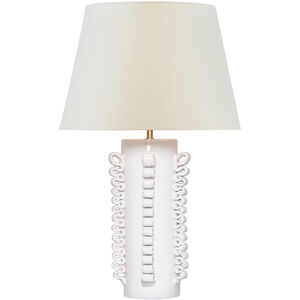 AERIN Amandine 24.75 inch 15.00 watt Glossy White Crackle Table Lamp Portable Light
