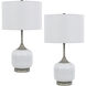 Palmyra 27 inch 150.00 watt Antique Silver Table Lamp Set Portable Light